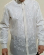 Men's Barong White Jusi fabric 100448 White Men's Barong White Jusi fabric 100448 White